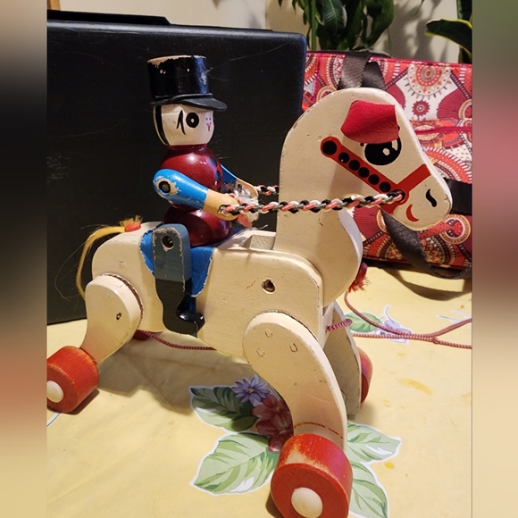 1950'S Wooden Horse with Soldier - Picture 2 of 10